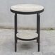 Dauntless 24 X 19 inch Travertine and Matte Black Side Table